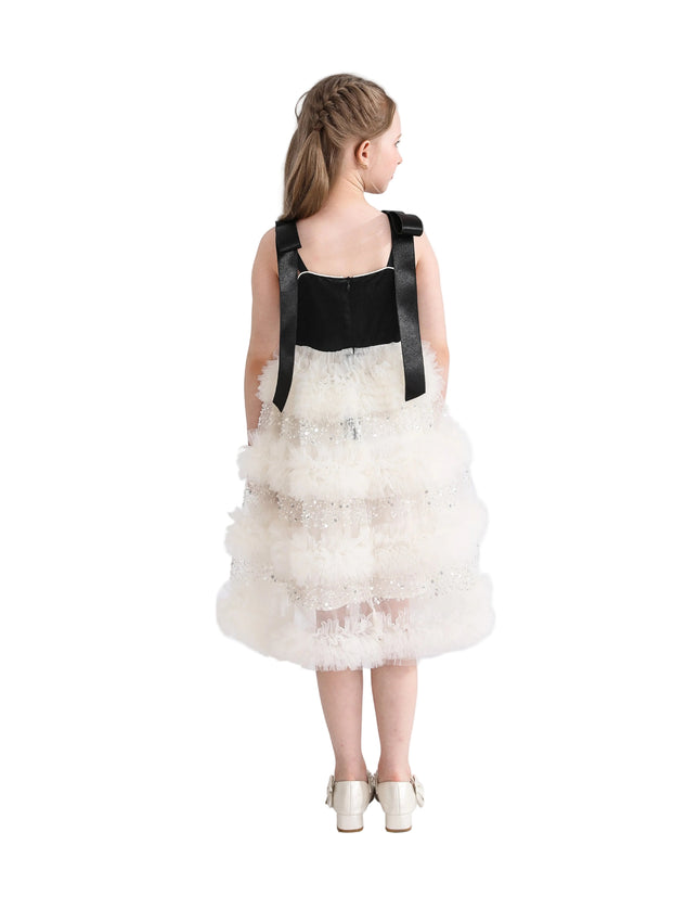 kids atelier tulleen Black & Ivory Sophia Party Dress