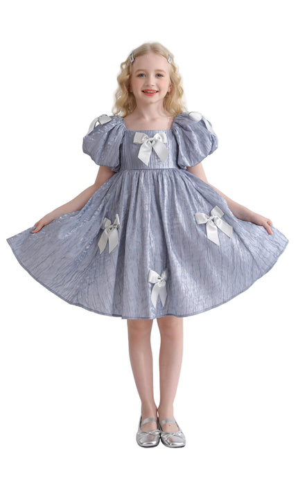 kids atelier tulleen Blue Clarissa Bow Party Dress