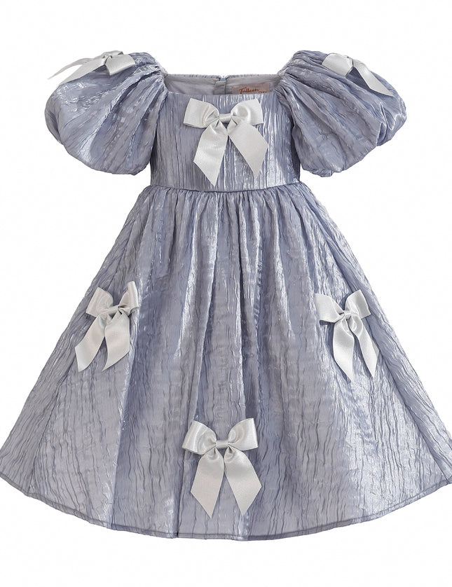 kids atelier tulleen Blue Clarissa Bow Party Dress