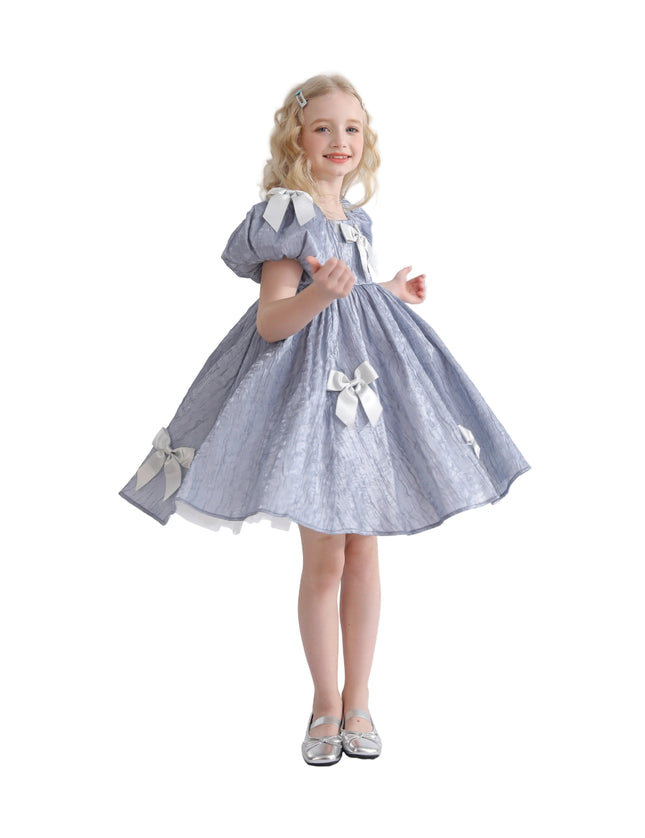 kids atelier tulleen Blue Clarissa Bow Party Dress