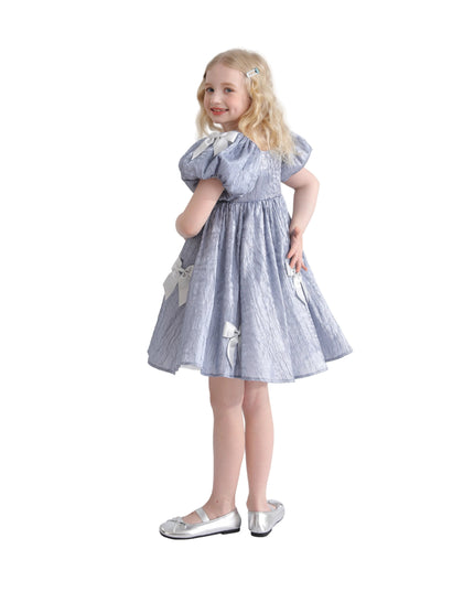 kids atelier tulleen Blue Clarissa Bow Party Dress