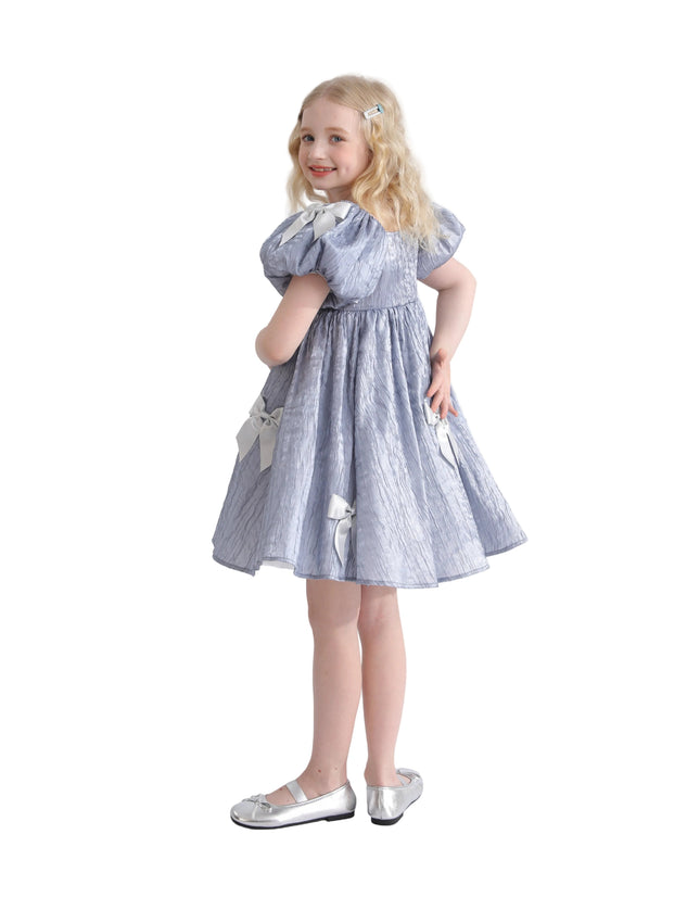 kids atelier tulleen Blue Clarissa Bow Party Dress