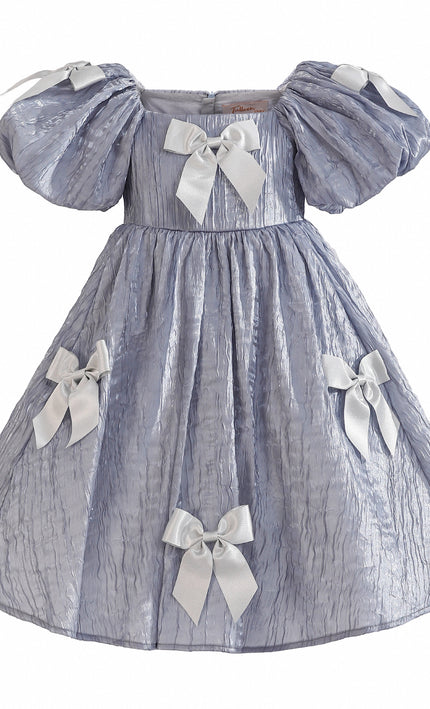 kids atelier tulleen Blue Clarissa Bow Party Dress