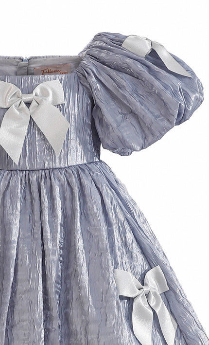 kids atelier tulleen Blue Clarissa Bow Party Dress
