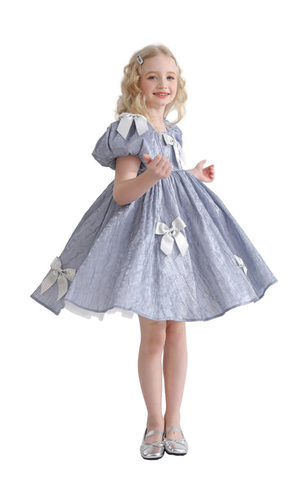 kids atelier tulleen Blue Clarissa Bow Party Dress