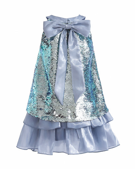 kids atelier tulleen Blue Sylvara Sequin Ruffle Skirt Set