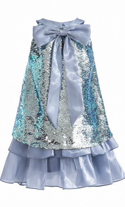 kids atelier tulleen Blue Sylvara Sequin Ruffle Skirt Set