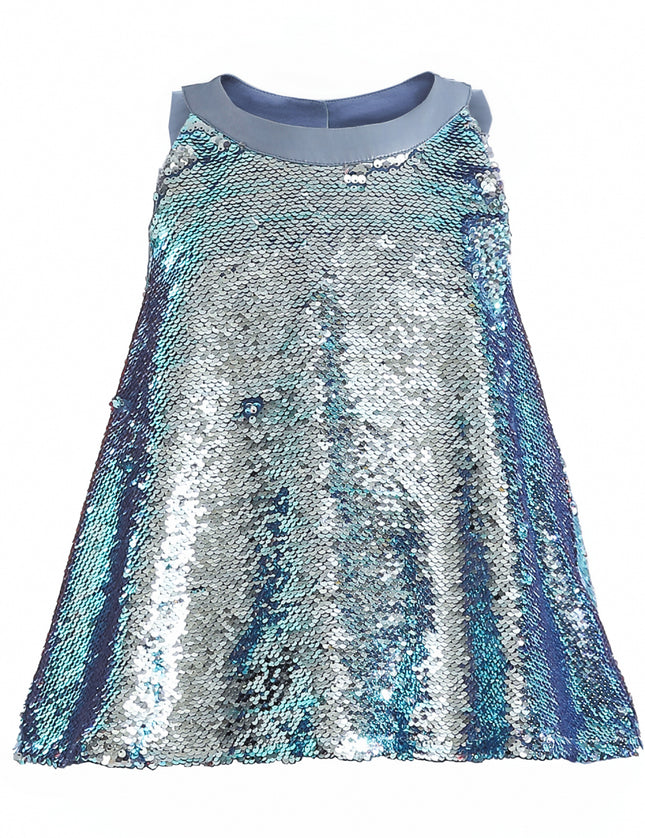 kids atelier tulleen Blue Sylvara Sequin Ruffle Skirt Set