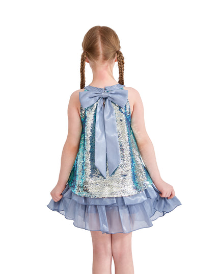 kids atelier tulleen Blue Sylvara Sequin Ruffle Skirt Set