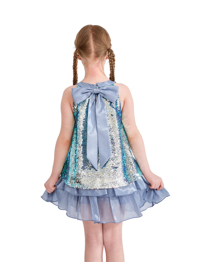 kids atelier tulleen Blue Sylvara Sequin Ruffle Skirt Set