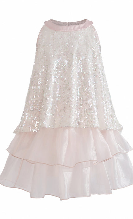 kids atelier tulleen Pink Sylvara Sequin Ruffle Skirt Set