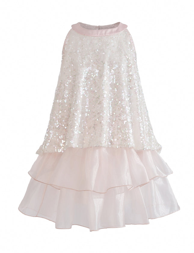 kids atelier tulleen Pink Sylvara Sequin Ruffle Skirt Set