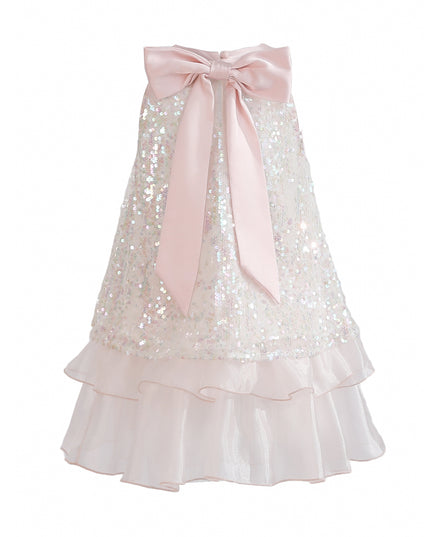 kids atelier tulleen Pink Sylvara Sequin Ruffle Skirt Set