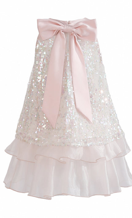 kids atelier tulleen Pink Sylvara Sequin Ruffle Skirt Set
