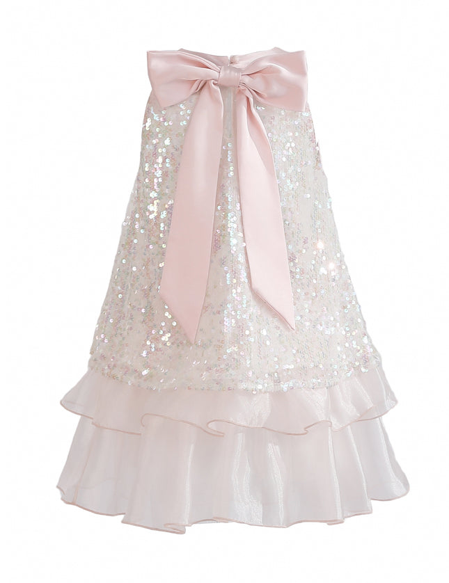 kids atelier tulleen Pink Sylvara Sequin Ruffle Skirt Set