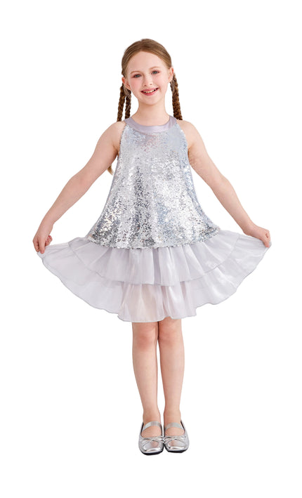 kids atelier tulleen Purple Sylvara Sequin Ruffle Skirt Set