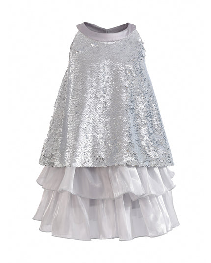 kids atelier tulleen Purple Sylvara Sequin Ruffle Skirt Set