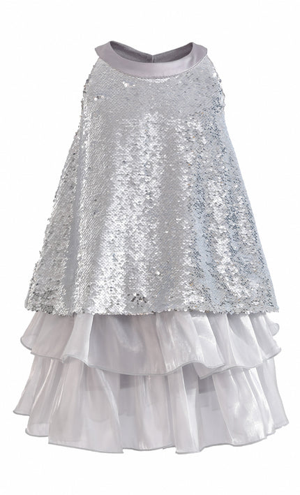 kids atelier tulleen Purple Sylvara Sequin Ruffle Skirt Set