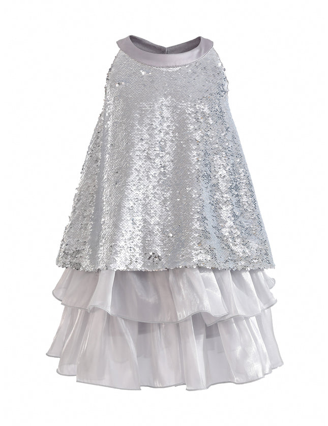 kids atelier tulleen Purple Sylvara Sequin Ruffle Skirt Set