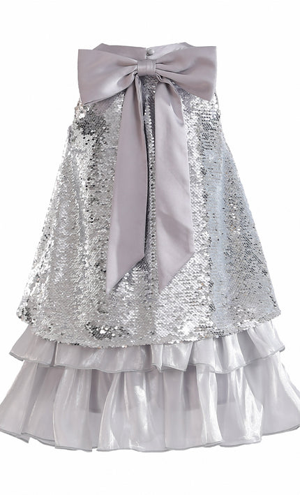 kids atelier tulleen Purple Sylvara Sequin Ruffle Skirt Set