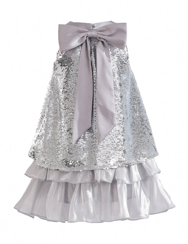 kids atelier tulleen Purple Sylvara Sequin Ruffle Skirt Set
