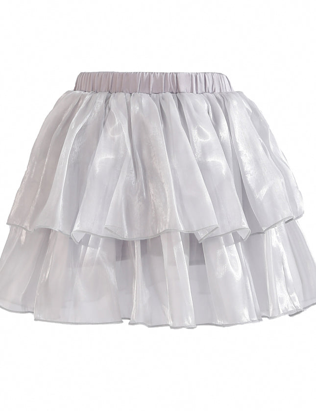 kids atelier tulleen Purple Sylvara Sequin Ruffle Skirt Set
