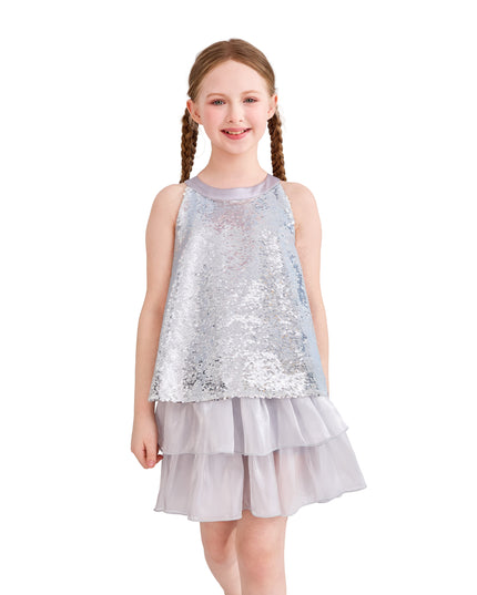 kids atelier tulleen Purple Sylvara Sequin Ruffle Skirt Set