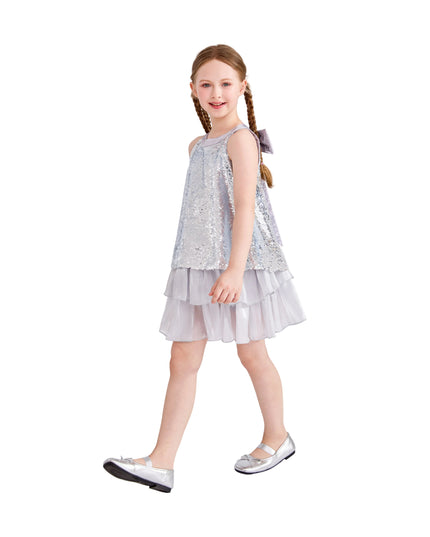 kids atelier tulleen Purple Sylvara Sequin Ruffle Skirt Set