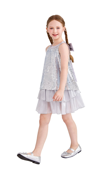 kids atelier tulleen Purple Sylvara Sequin Ruffle Skirt Set