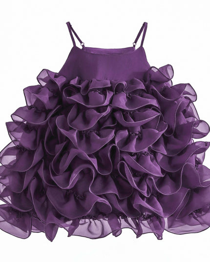kids atelier tulleen Purple Vionara Ruffle Dress
