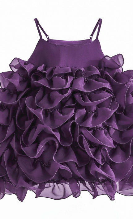 kids atelier tulleen Purple Vionara Ruffle Dress