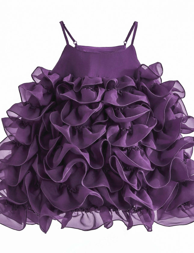 kids atelier tulleen Purple Vionara Ruffle Dress