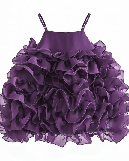 kids atelier tulleen Purple Vionara Ruffle Dress