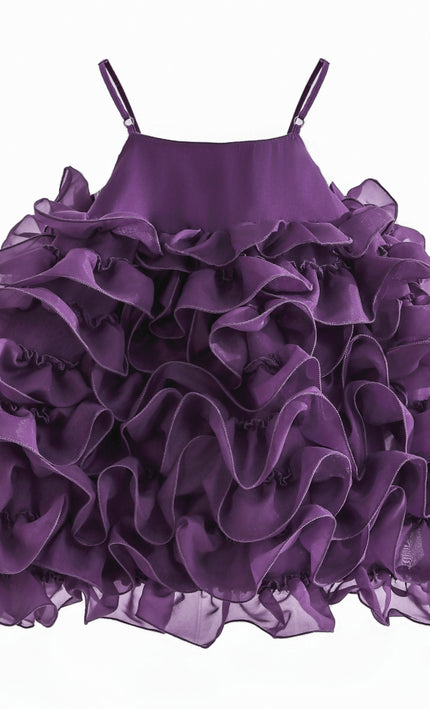 kids atelier tulleen Purple Vionara Ruffle Dress