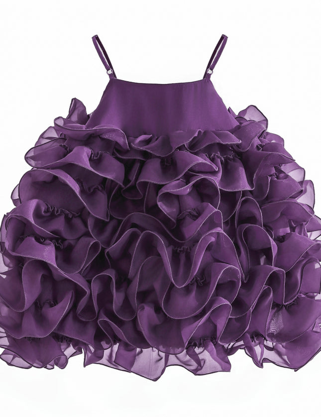 kids atelier tulleen Purple Vionara Ruffle Dress