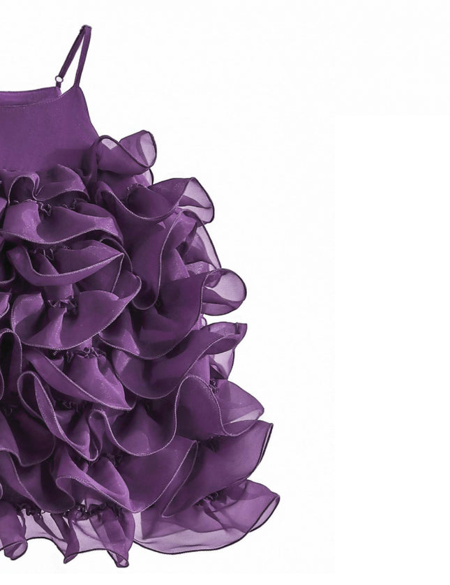 kids atelier tulleen Purple Vionara Ruffle Dress