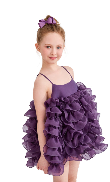 kids atelier tulleen Purple Vionara Ruffle Dress