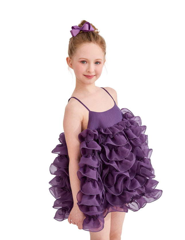 kids atelier tulleen Purple Vionara Ruffle Dress