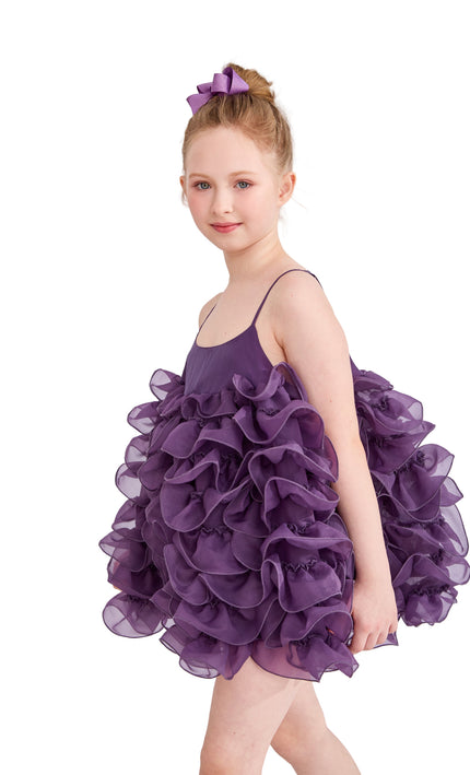 kids atelier tulleen Purple Vionara Ruffle Dress