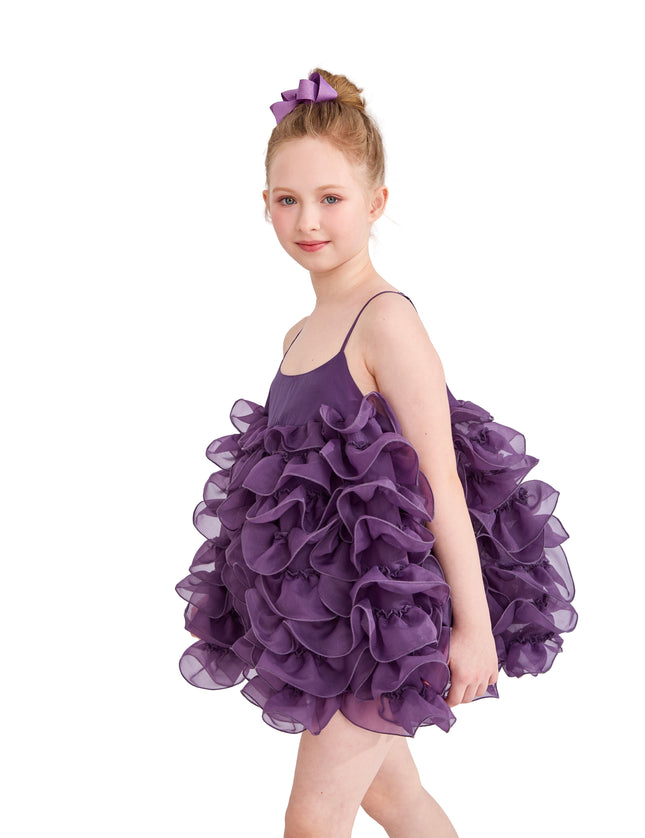 kids atelier tulleen Purple Vionara Ruffle Dress