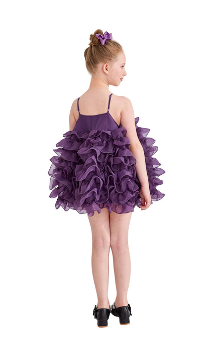 kids atelier tulleen Purple Vionara Ruffle Dress