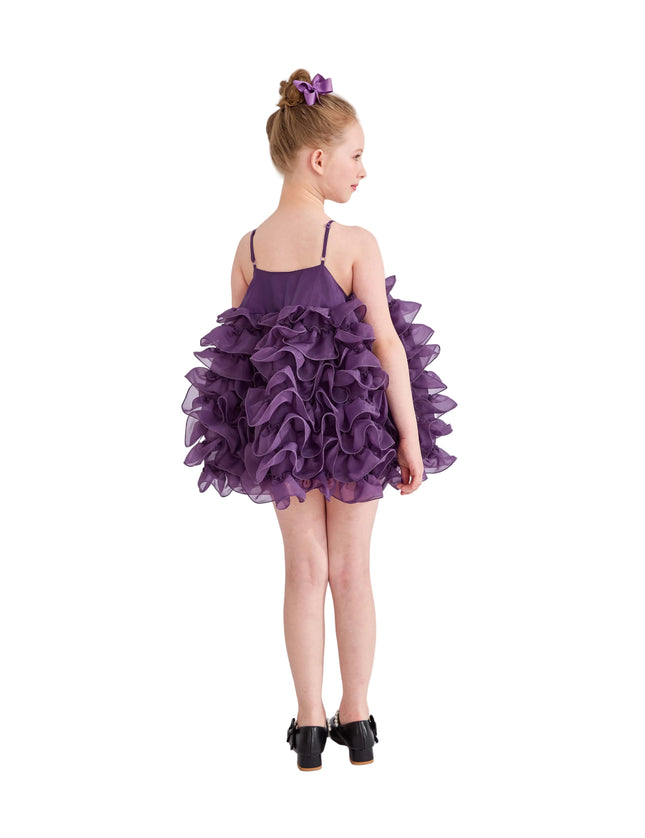 kids atelier tulleen Purple Vionara Ruffle Dress