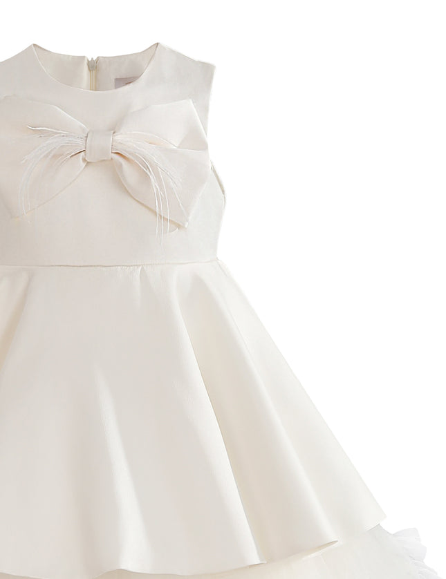 kids atelier tulleen Ivory Anastasia Bow Tulle Dress