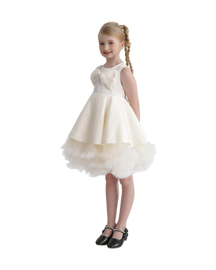 kids atelier tulleen Ivory Anastasia Bow Tulle Dress