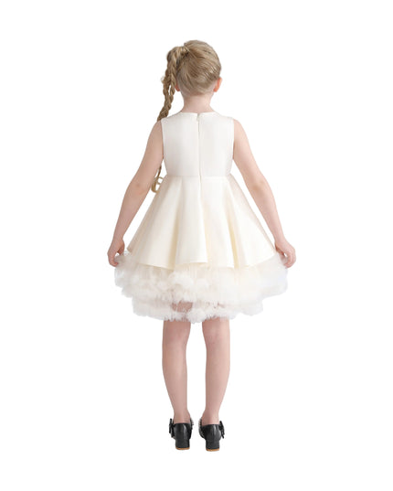 kids atelier tulleen Ivory Anastasia Bow Tulle Dress