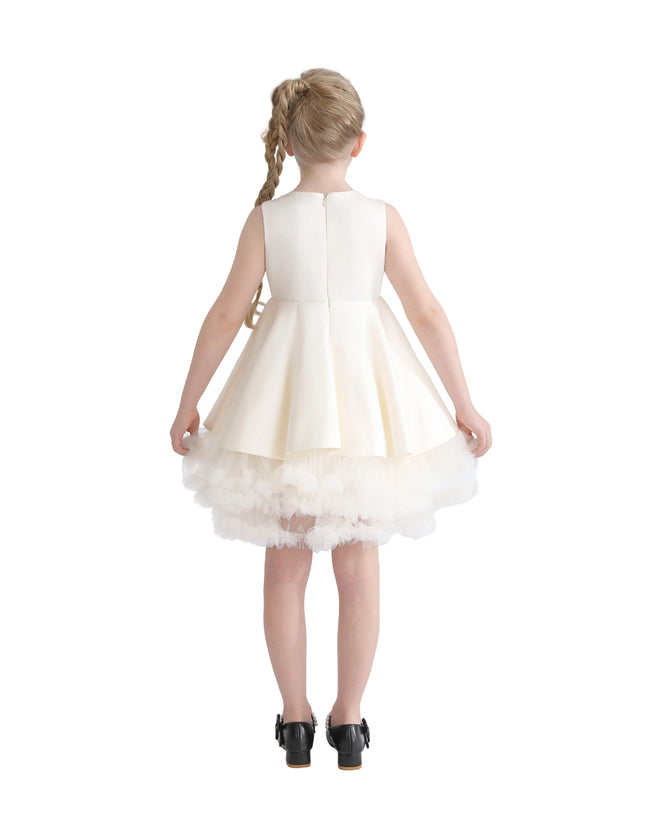 kids atelier tulleen Ivory Anastasia Bow Tulle Dress