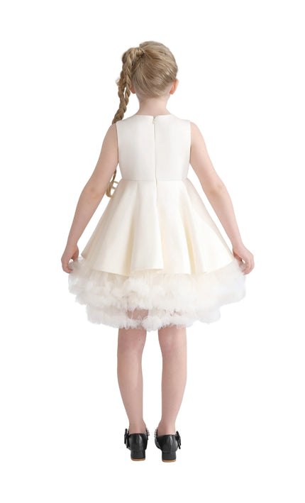 kids atelier tulleen Ivory Anastasia Bow Tulle Dress