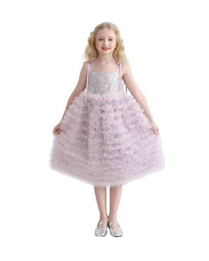 kids atelier tulleen Lavender Liliana Sequin Tulle Dress
