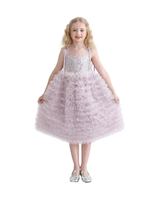 kids atelier tulleen Lavender Liliana Sequin Tulle Dress
