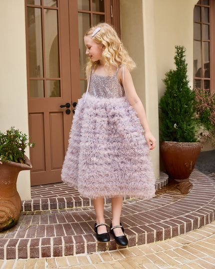 kids atelier tulleen Lavender Liliana Sequin Tulle Dress
